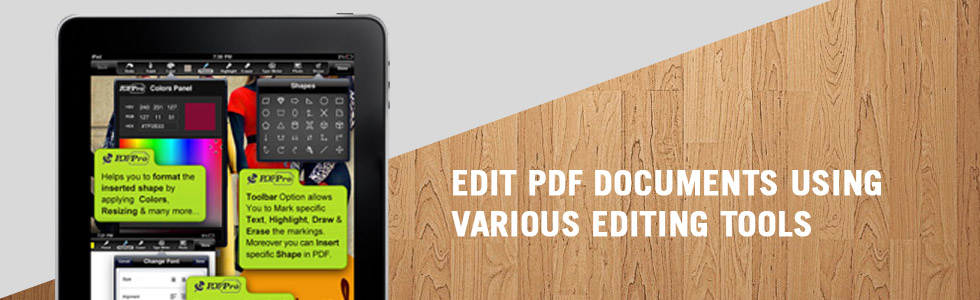 Edit PDF Documents using various Editing Tools