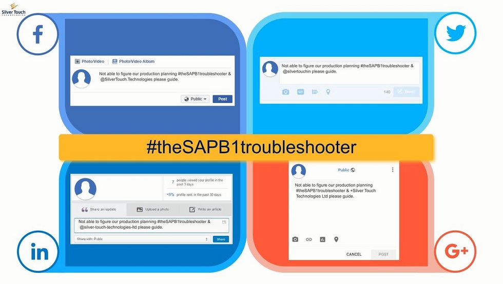sap business one support on social media