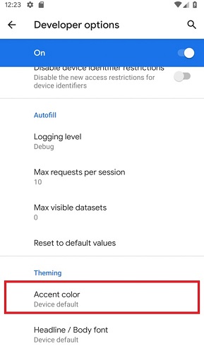 android q accent colors